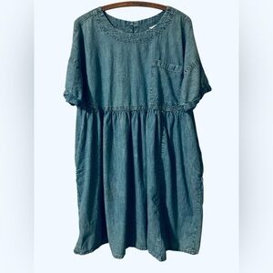 Downeast Chambray Dress Size XL Denim Summer Relaxed Fit Comfy